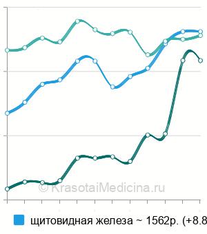 Средняя стоимость УЗИ щитовидной железы в Санкт-Петербурге